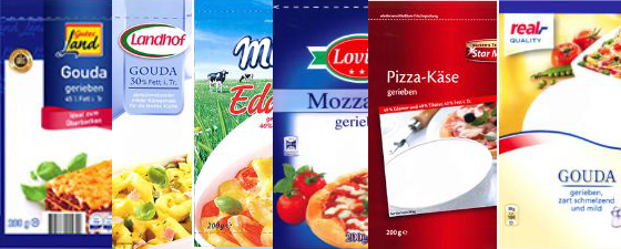 Käse vom Deutschen Milch Kontor: In vielen Variationen und Marken in deutschen Supermärkten vertreten.