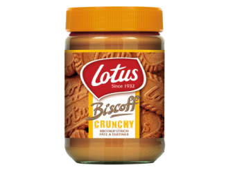 Kann durch Metallteile etwas zu crunchy sein und sollte deshalb nicht verzehrt werden: Lotus Biscoff - Brotaufstrich Crunchy aus bestimmten Produktionschargen (Foto: Lotus Bakeries)