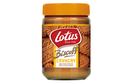 Kann durch Metallteile etwas zu crunchy sein und sollte deshalb nicht verzehrt werden: Lotus Biscoff - Brotaufstrich Crunchy aus bestimmten Produktionschargen (Foto: Lotus Bakeries)