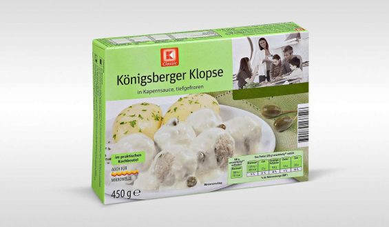 Rückruf: K-Classic Königsberger Klopse aus der Tiefkühlung. (Foto: Kaufland)