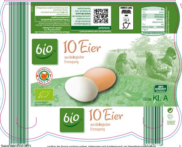 Die Bio Eier kommen - je nach Supermarktkette - in unterschgiedlichen Verpackungsdesigns. Hier exemplarisch die Verpackung der Bio Eier bei ALDI Süd. (Foto: ALDI Süd).
