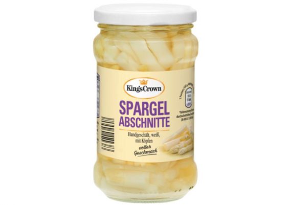 In King's Crown Spargelabschnitte können Glassplitter geraten sein. (Foto: Merkur Aussenhandel)